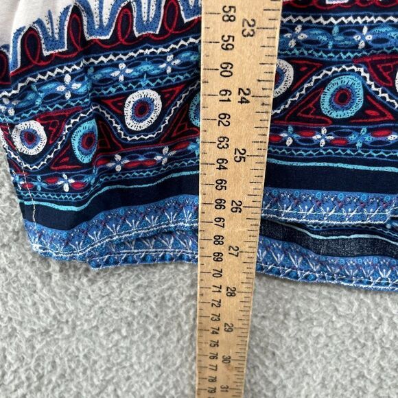 STITCHFIX FUN2FUN Ohio Split Neck Blouse Top Size Large Boho Aztec Printed - Picture 8 of 12